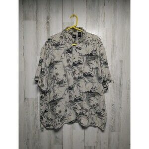 Silk Icon Hawaiian Shirt Size XXL Palm Trees Mens Button Shirt